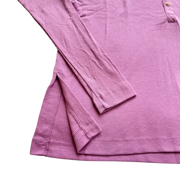 Marine layer Cait Lightweigh Henley-lilac Tee sz medium long sleeve relaxed new - Picture 10 of 14
